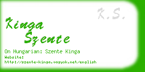kinga szente business card